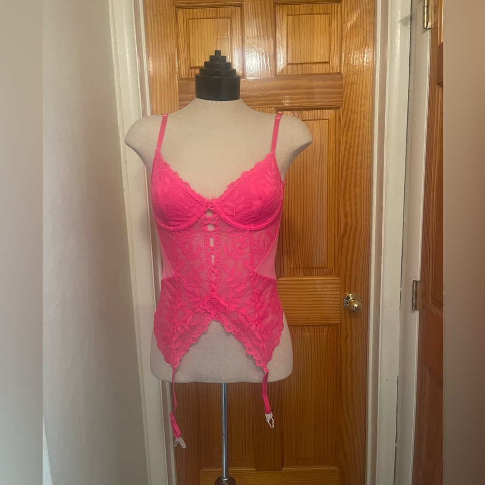 Pink Lace Garter Belt Lingerie